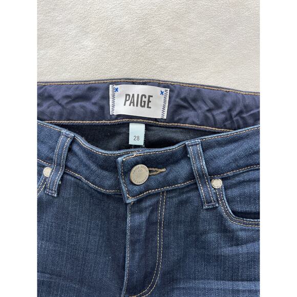 Paige Skyline Skinny Denim Jeans Mona Dark Wash Mid Rise Capsule Everyday Ladies - Picture 4 of 8